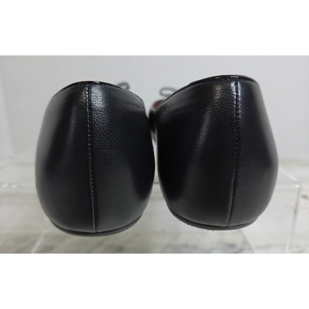 Bally Sofye Black Leather Ballet Flats Cap Toe Bow Shoes Womens size 6.5 E.U. 37 - Picture 6 of 10